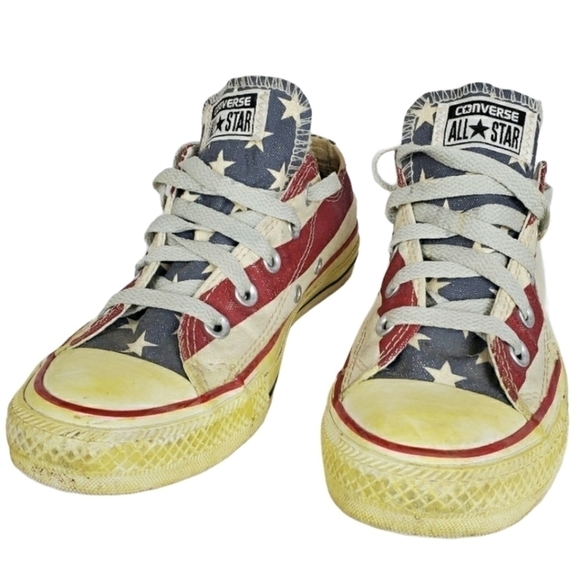 Converse Made to look dingy  American flag patriotic tennis shoes - Picture 2 of 10